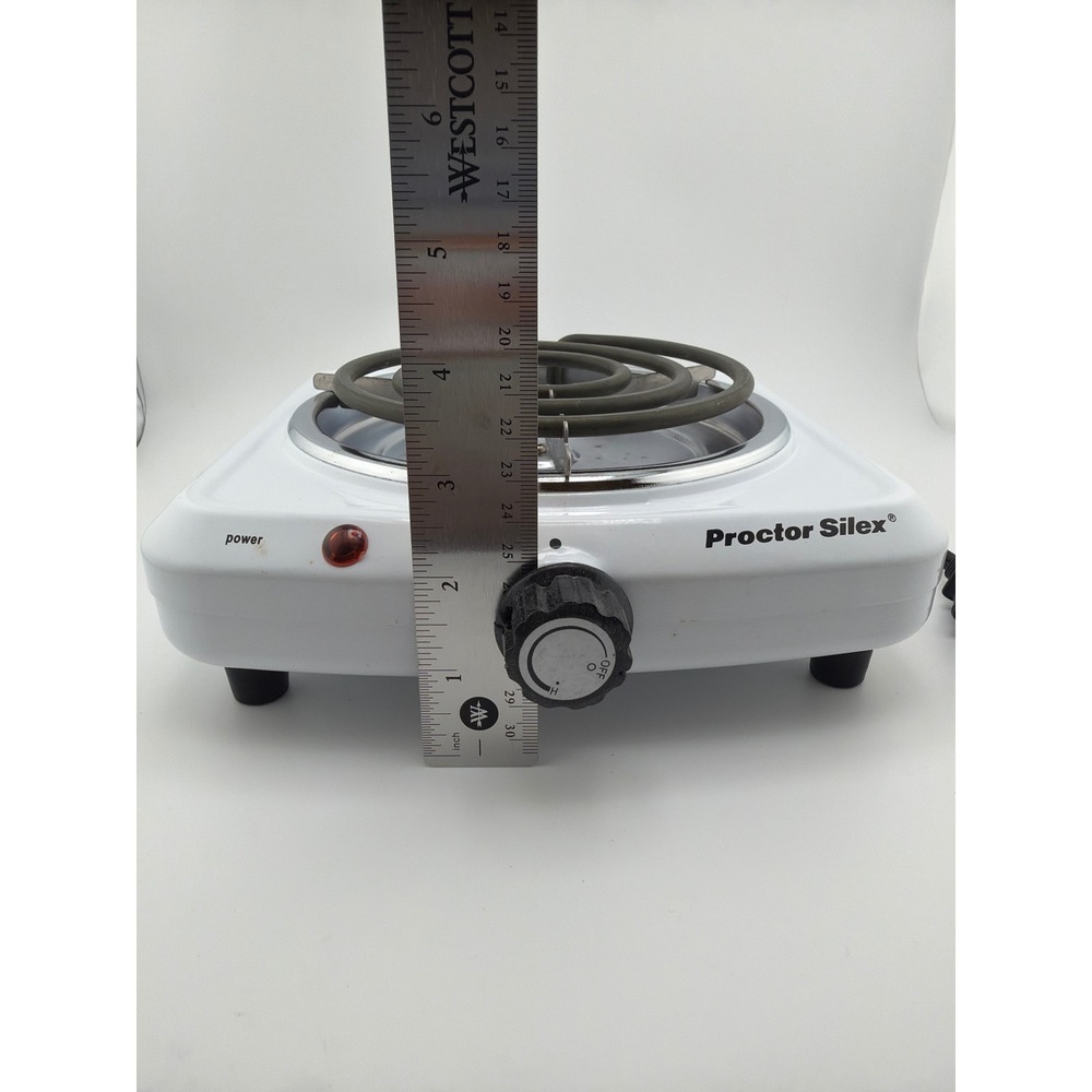 Proctor Silex 34101P White Single Burner Hot Plate Portable Cooktop - Picture 6 of 6